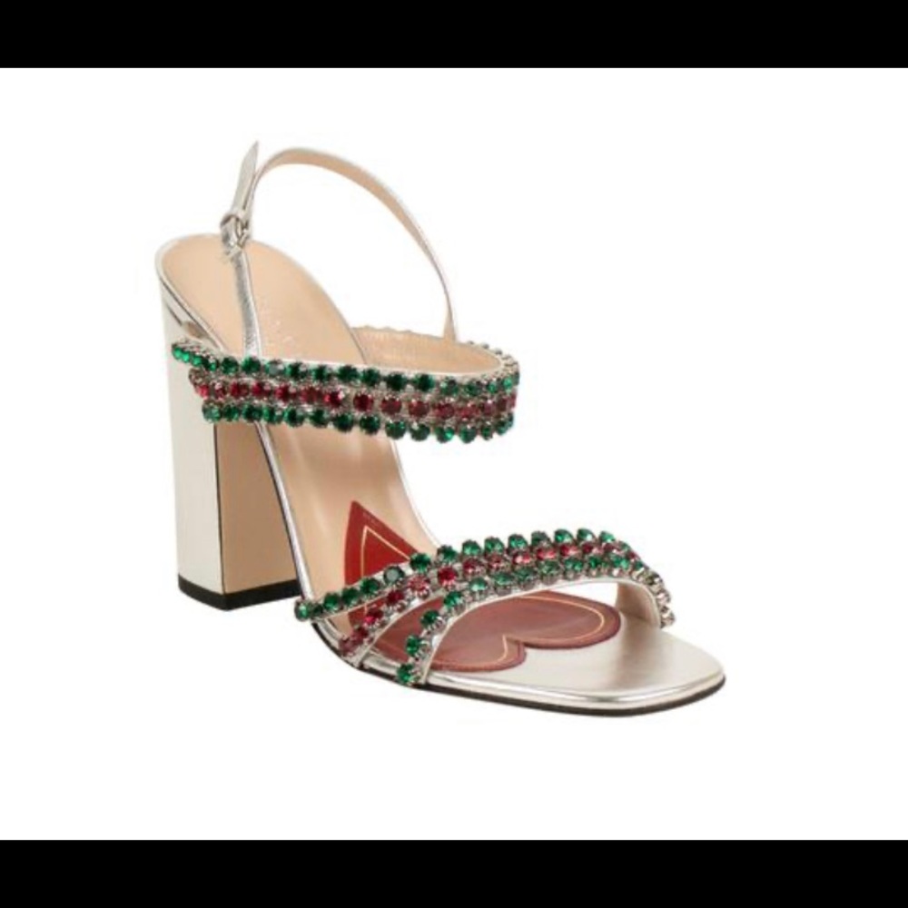 Gucci Silver crystal sandal